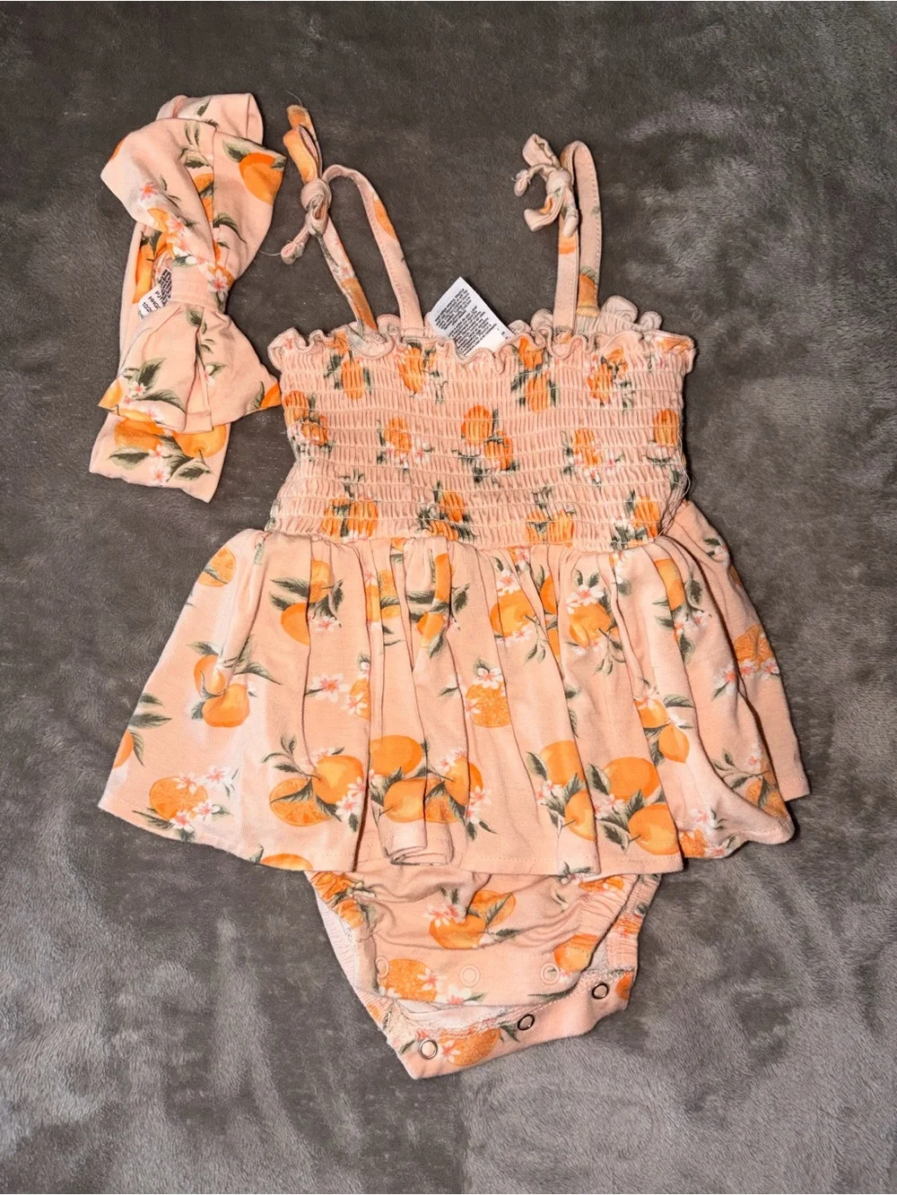 Milkberry orange onesie dress 6-9M
